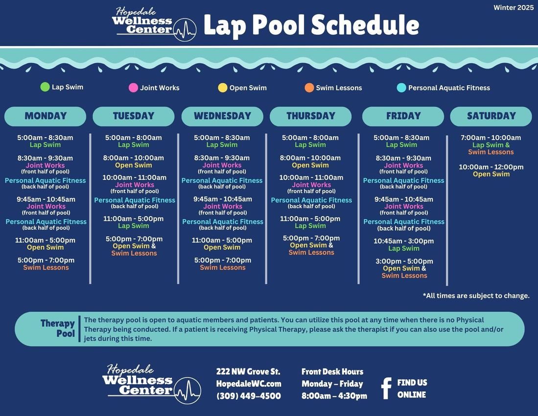 Winter 2025 Pool Schedule